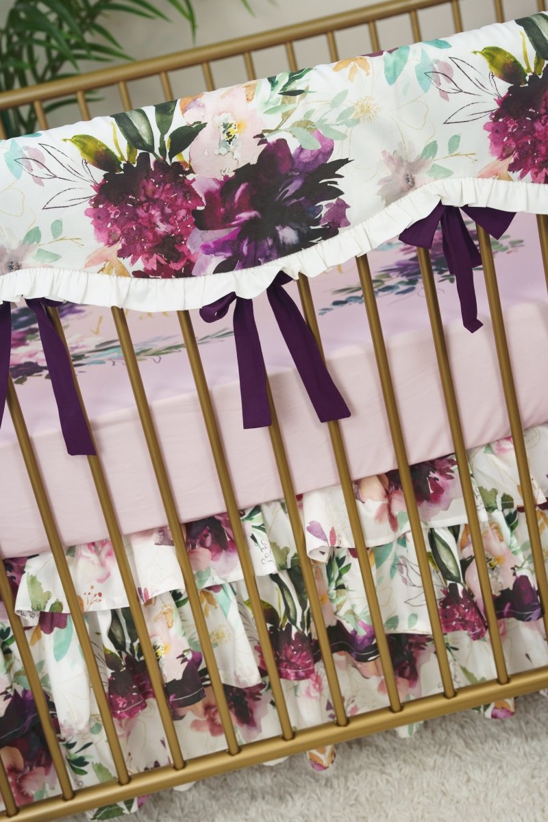 Whisper Floral Ruffled Crib Bedding - gender_girl, text, Theme_Floral
