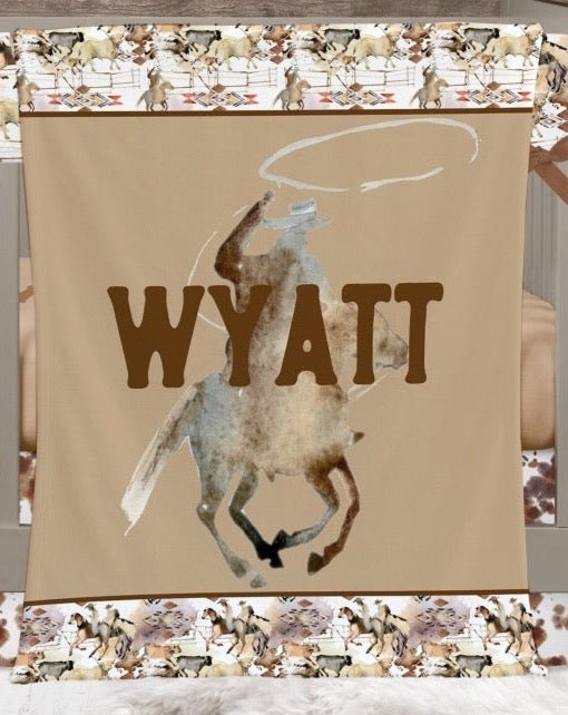Wild West Cowboy Crib Bedding - gender_boy, text, Theme_Farm
