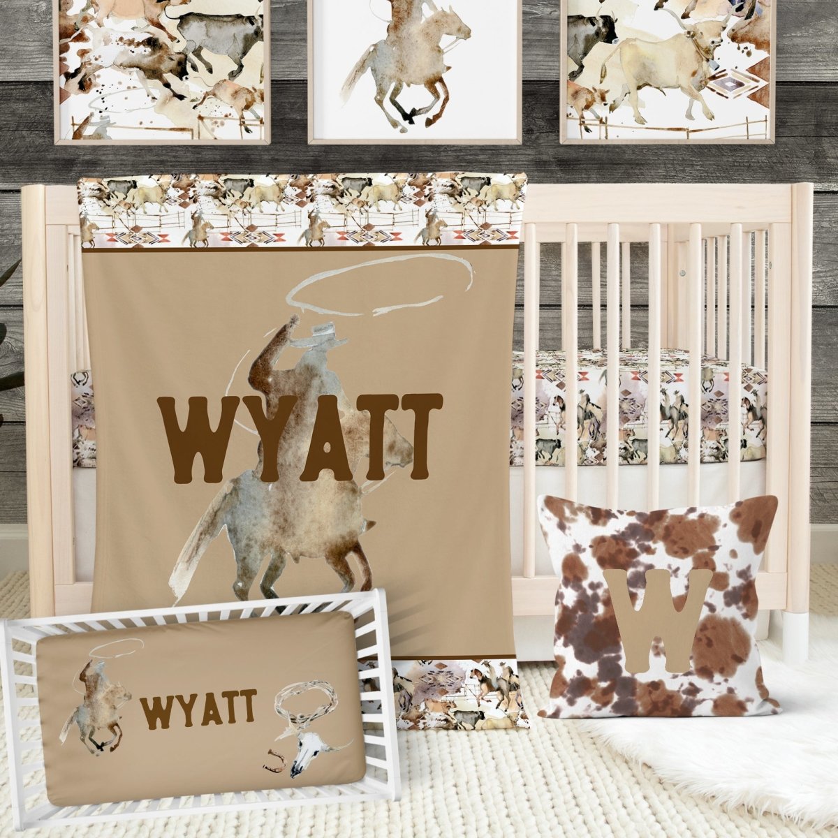 Wild West Cowboy Crib Sheet - gender_boy, Theme_Farm, Theme_Southwestern