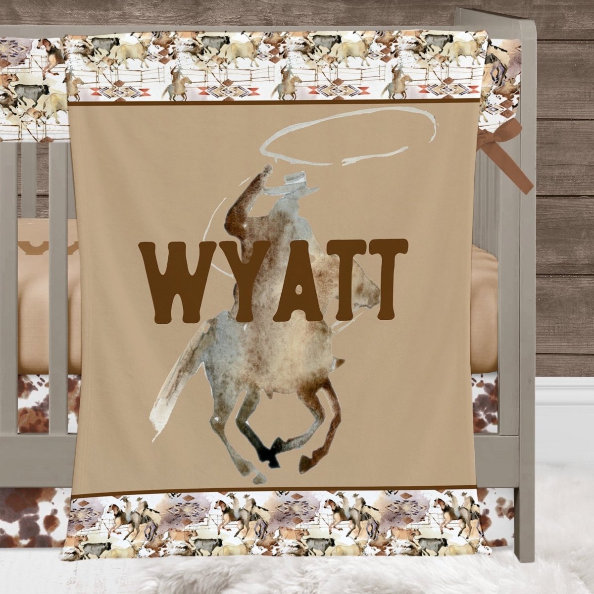 Wild West Cowboy Personalized Minky Blanket - gender_boy, Personalized_Yes, text
