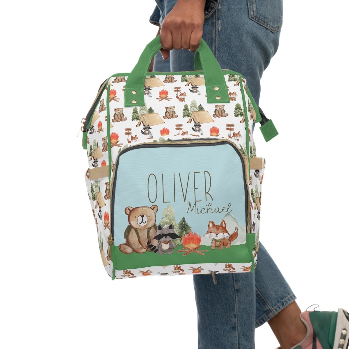 Woodland Camper Personalized Backpack Diaper Bag - gender_boy, text, Theme_Woodland