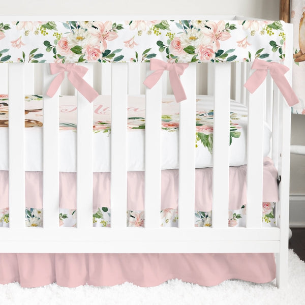 Woodland Meadows Ruffled Crib Bedding - gender_girl, text, Theme_Floral