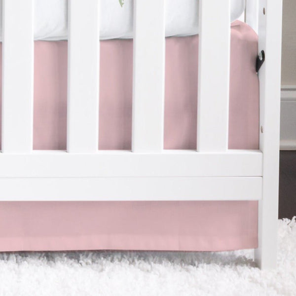 Woodland Meadows Solid Pink Crib Skirt - gender_girl, Theme_Floral, Theme_Solid