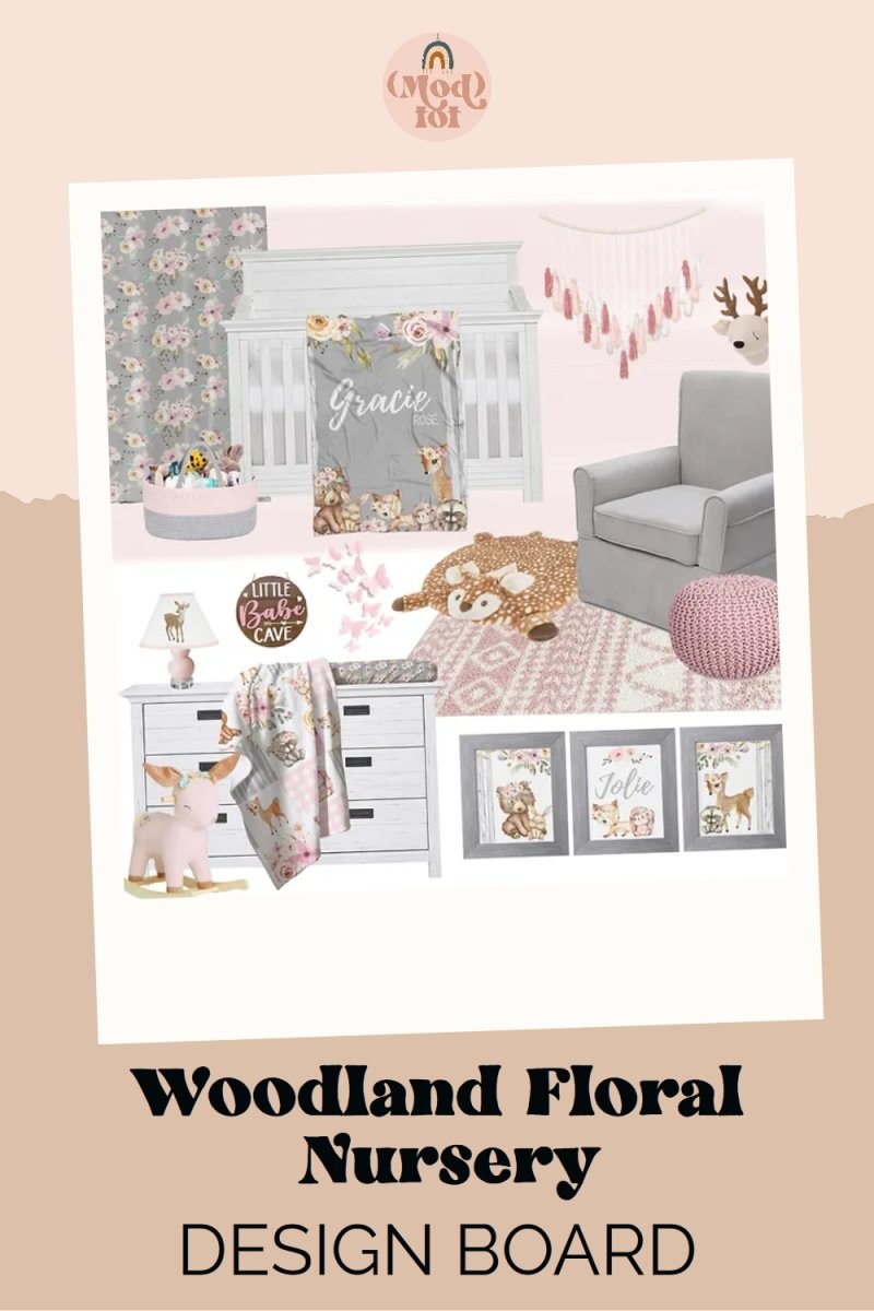 Nursery Design Board: Woodland Floral Nursery - Modified Tot