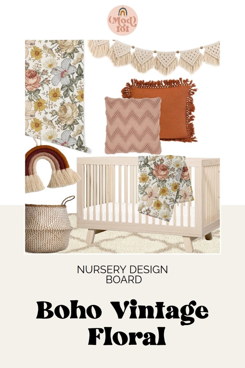 Nursery Design Board: Boho Vintage Floral - Modified Tot