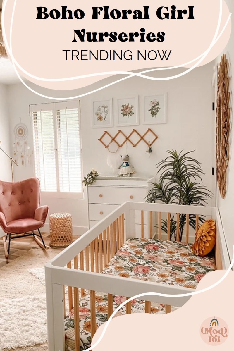 Nursery Ideas: Boho Floral Wallpaper & Nursery Decor - Modified Tot