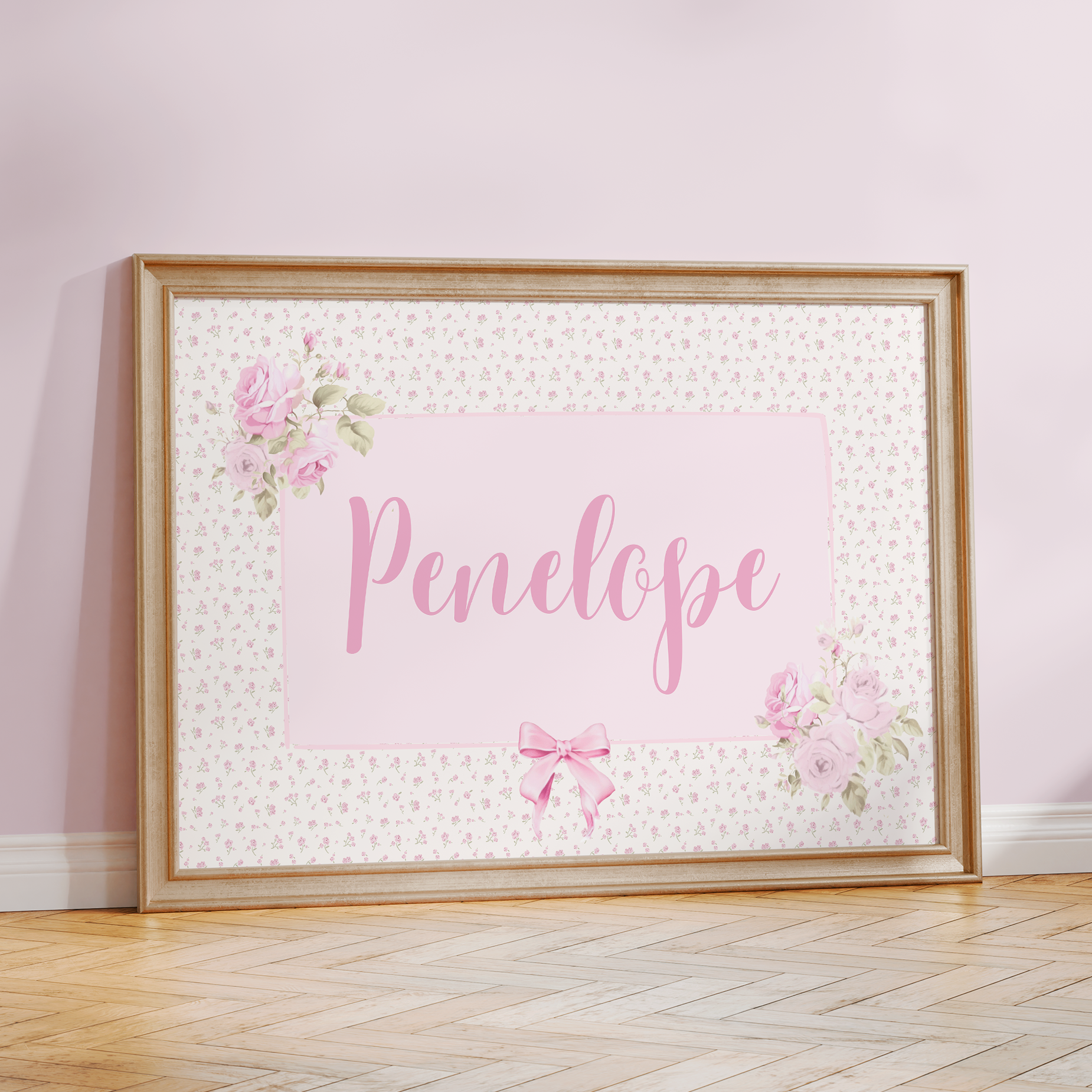 Personalized Nursery Art | Petite Rosette Bow
