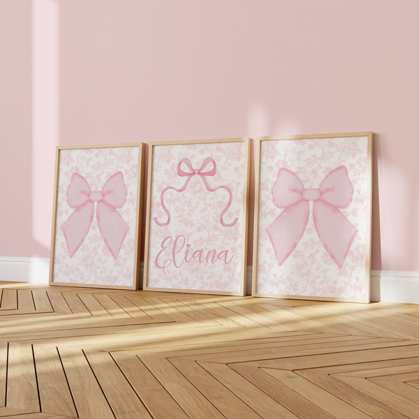 Fancy Bow Personalized Nursery Art