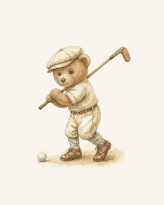 Nursery Art | Golf Teddy