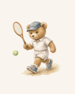 Nursery Art | Tennis Teddy