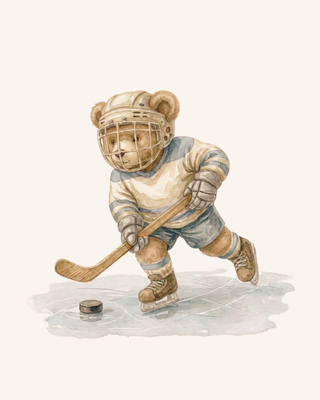 Nursery Art | Hockey Teddy