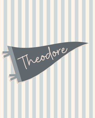 Nursery Art | Personalized Pennant Stripes