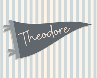 Nursery Art | Personalized Pennant Stripes