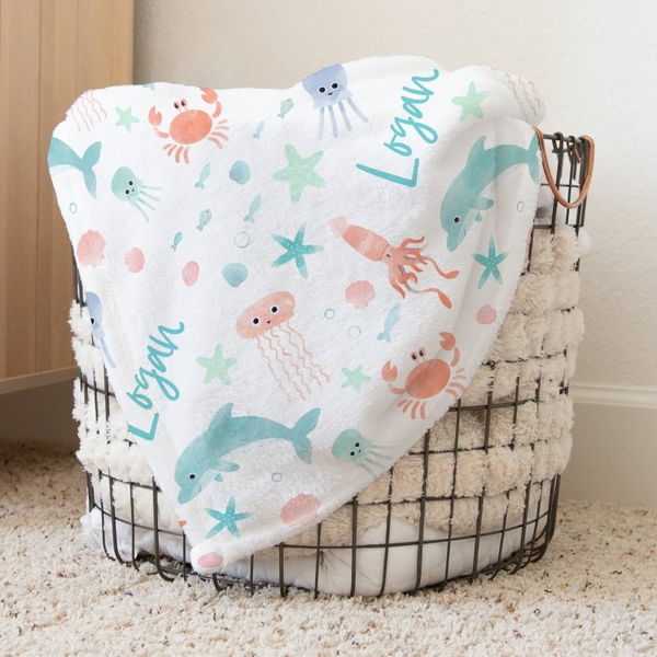 Under the Sea Personalized Baby Blanket - gender_boy, gender_girl, gender_neutral