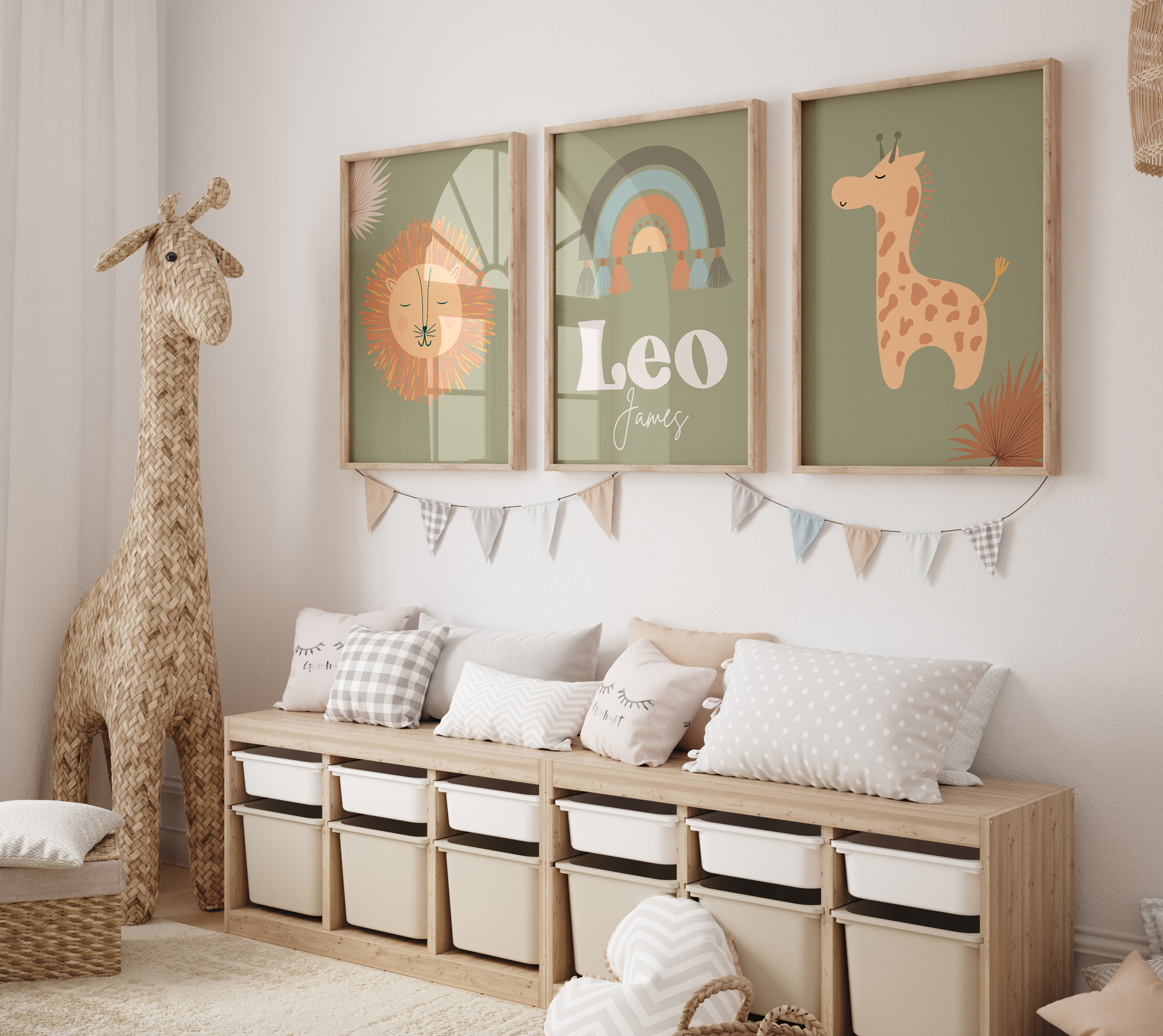 Boho Jungle Nursery Starter Crib Bedding Set
