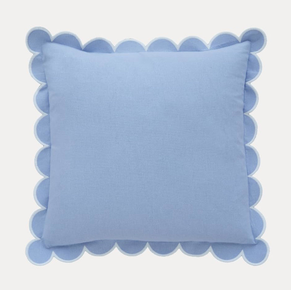 Throw Pillow | Scalloped French Blue