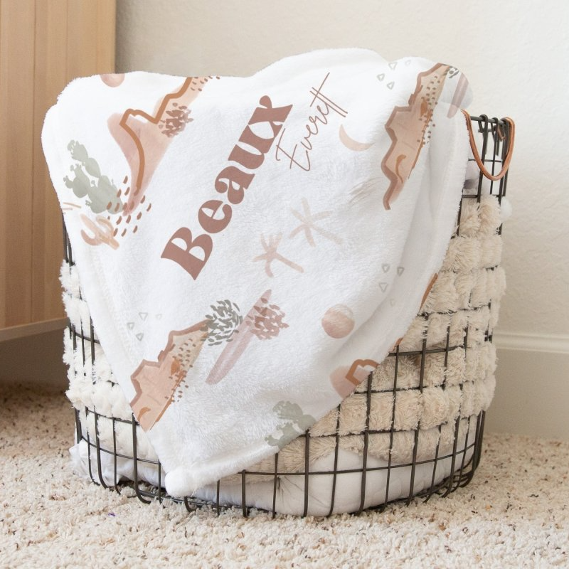 Boho Desert Personalized Baby Blanket - Boho Desert, gender_boy, Personalized_Yes