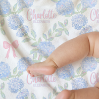 Minky Blanket | Personalized Bow & Blooms