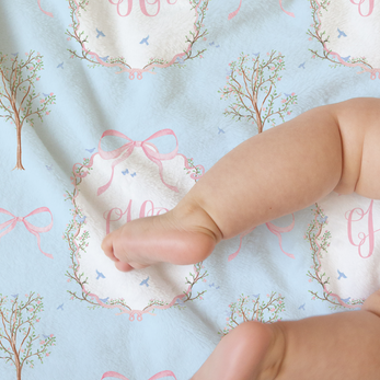 Minky Blanket | Personalized Chinoiserie Garden