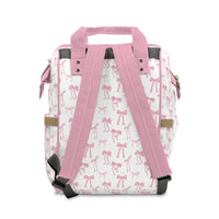 Fancy Bow Personalized Backpack Diaper Bag