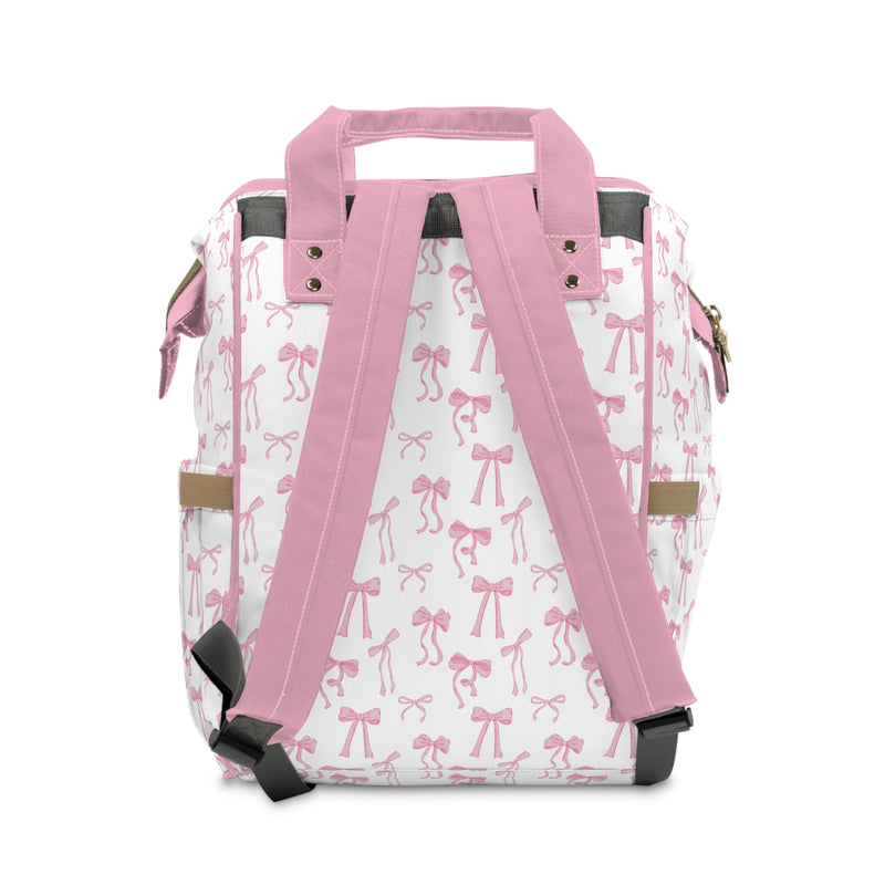 Fancy Bow Personalized Backpack Diaper Bag