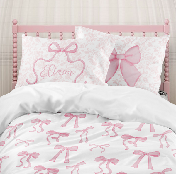 Fancy Bow Kids Bedding Set (Comforter or Duvet Cover)