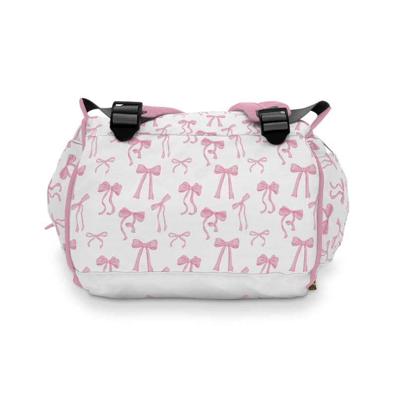 Fancy Bow Personalized Backpack Diaper Bag