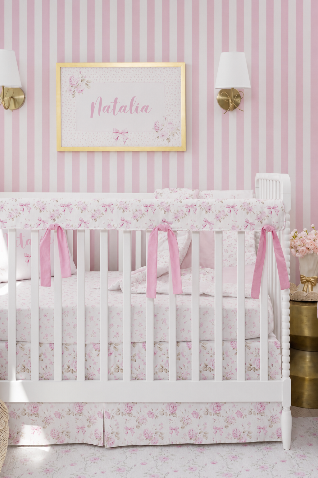 Personalized Nursery Art | Petite Rosette Bow
