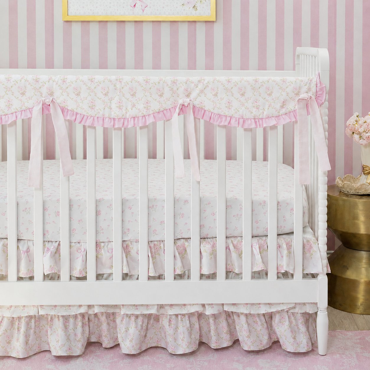 Ruffled Crib Skirt | Blushing Trellis
