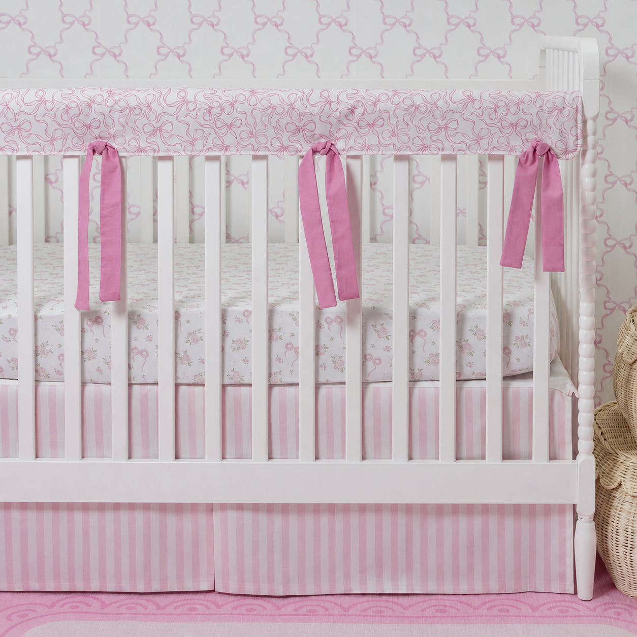 Crib Rail Cover | Pink Promise + Pretty Bows
