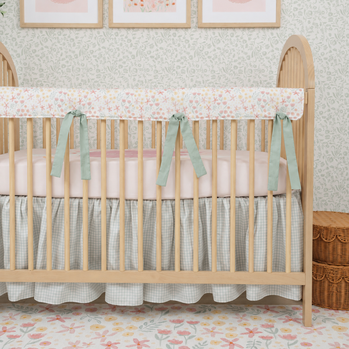 Crib Bedding Set | Ditzy Floral Gingham