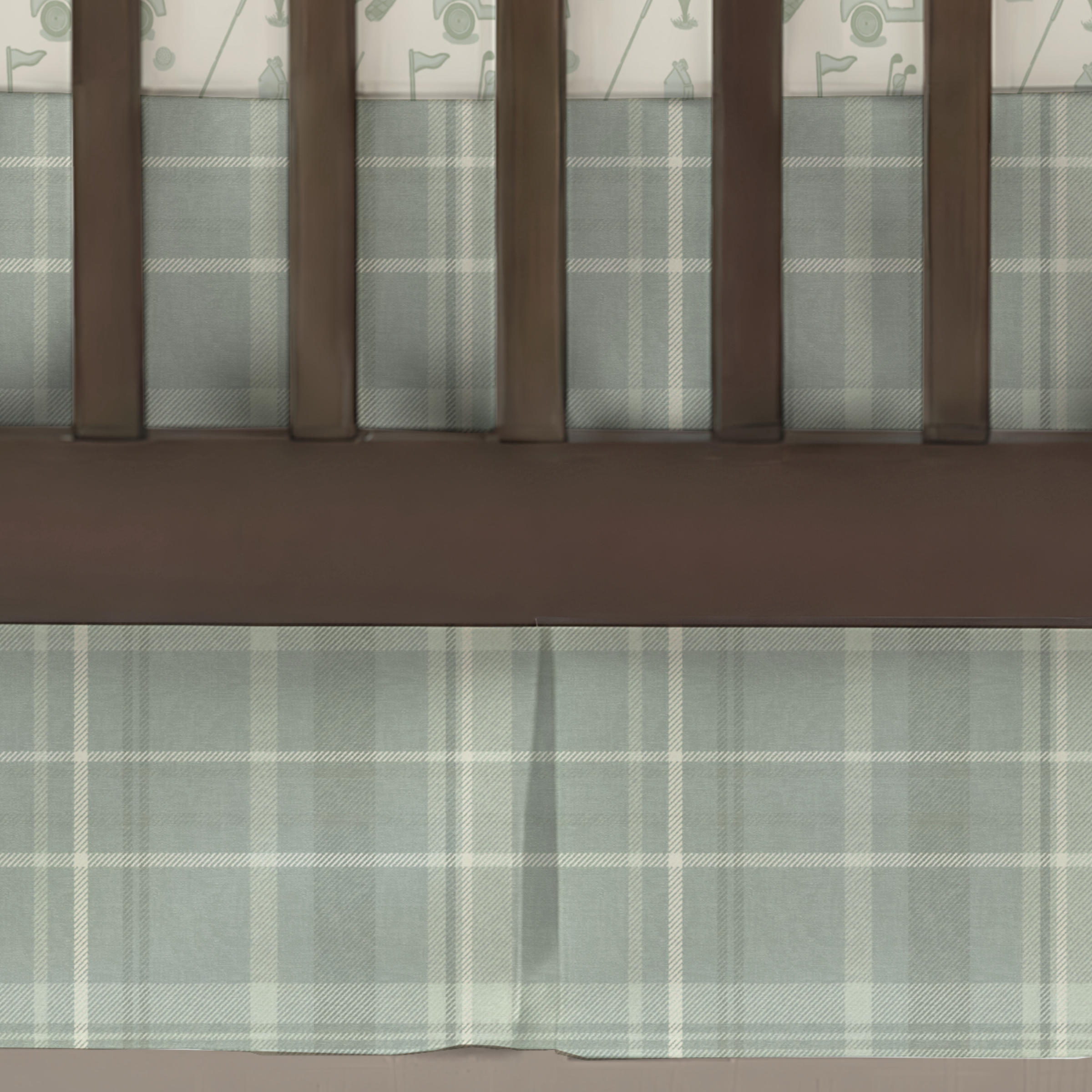 Crib Skirt | Classic Plaid Sage