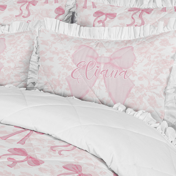 Fancy Bow Ruffled Comforter Set