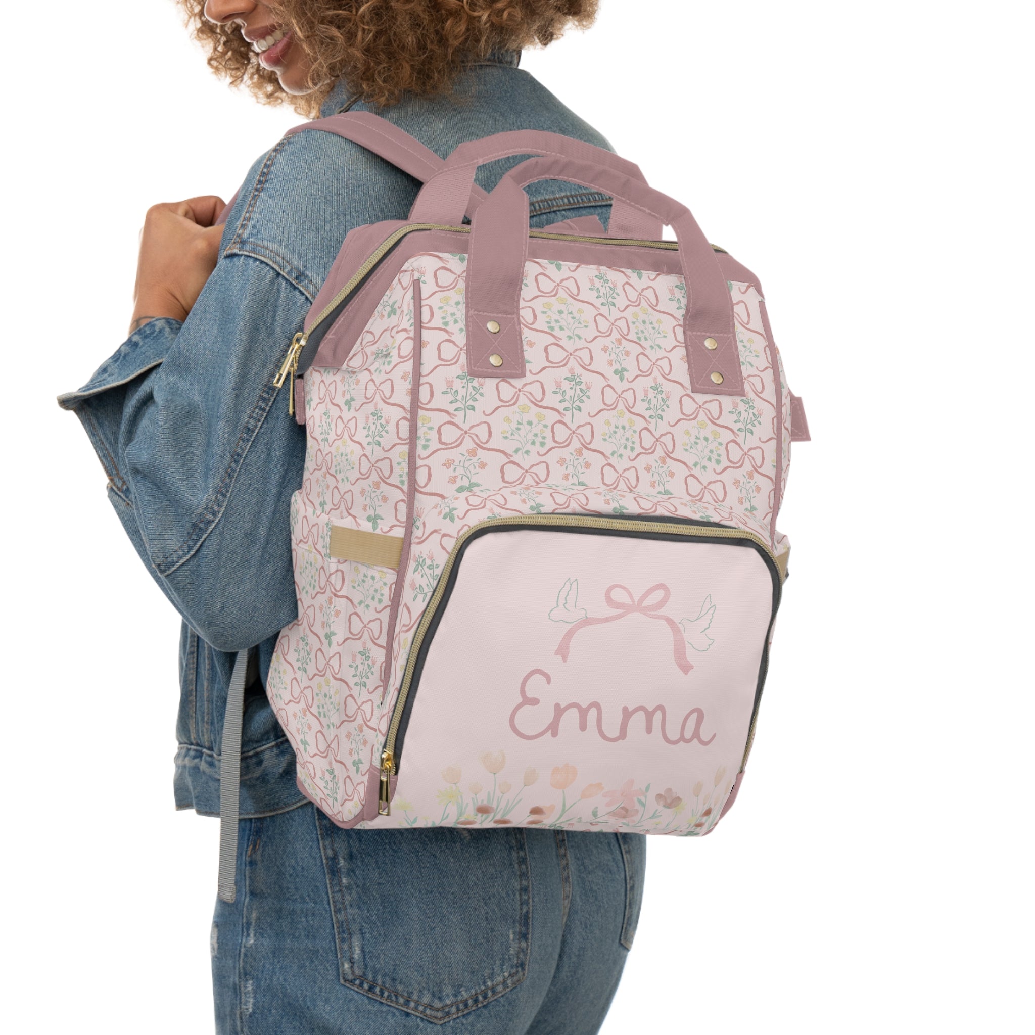 Backpack Diaper Bag | Garden Ribbon