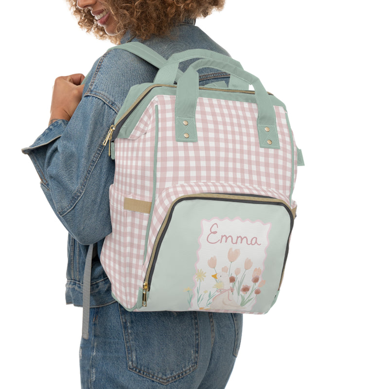 Backpack Diaper Bag | Tulip Meadow Gingham