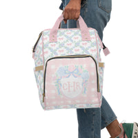 Backpack Diaper Bag | Preppy Heirloom Crest