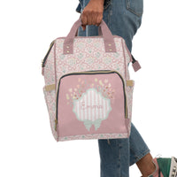 Backpack Diaper Bag | Garden Ribbon Crest