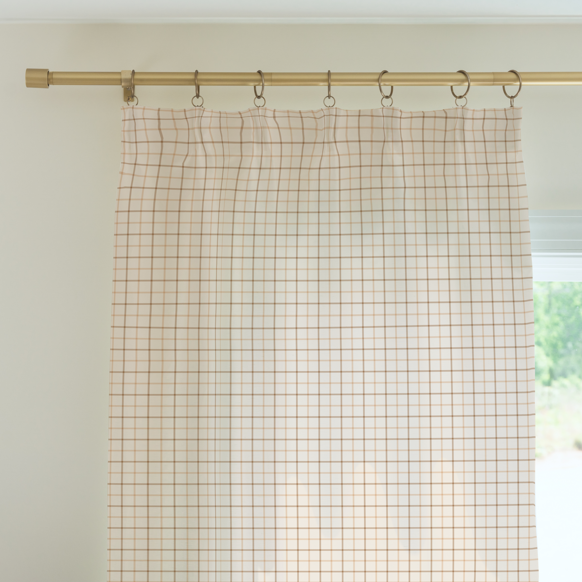 Curtain Panel | Chestnut Grid