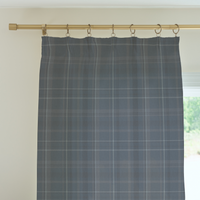 Curtain Panel | Classic Plaid Denim
