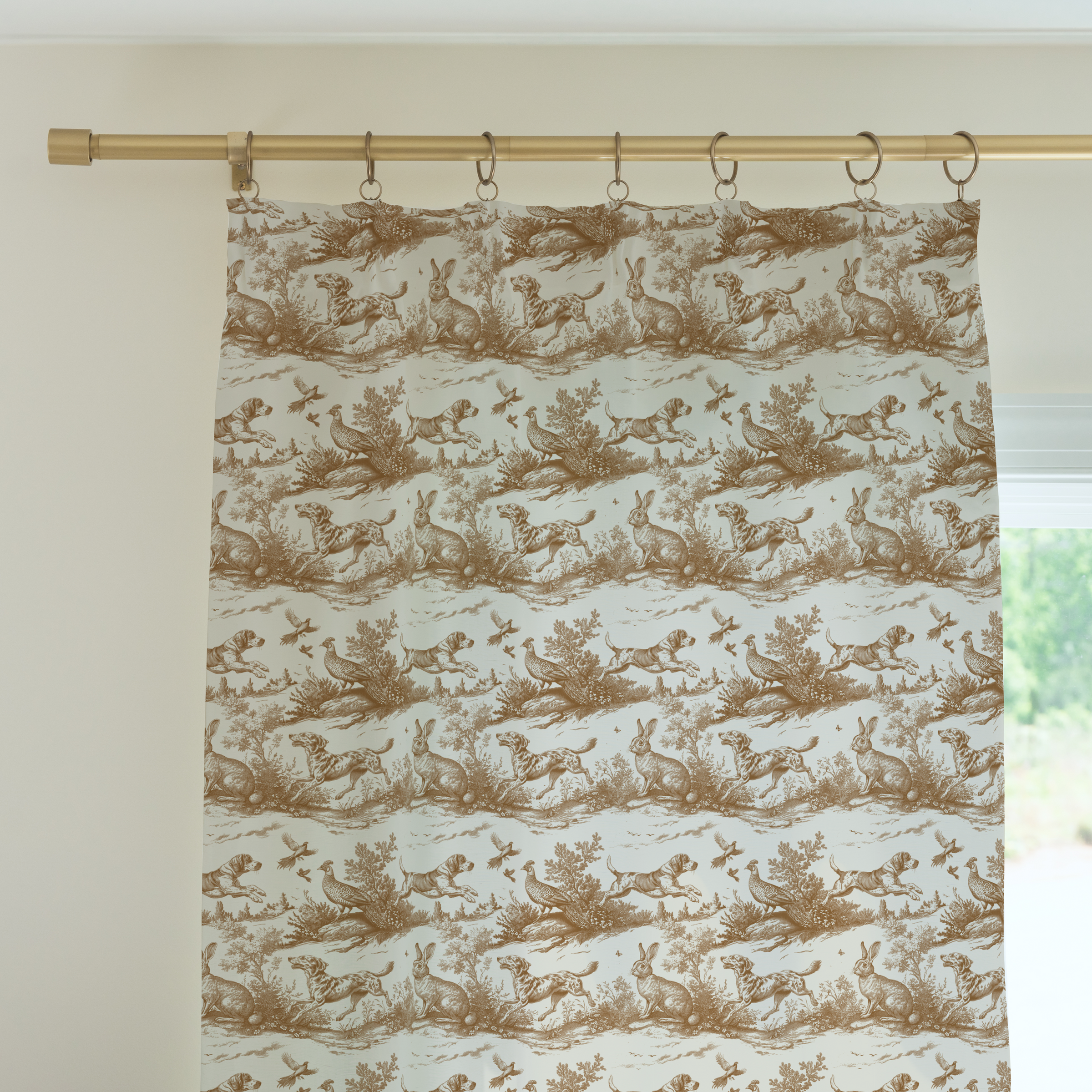 Curtain Panel | Hunting Toile Tobacco