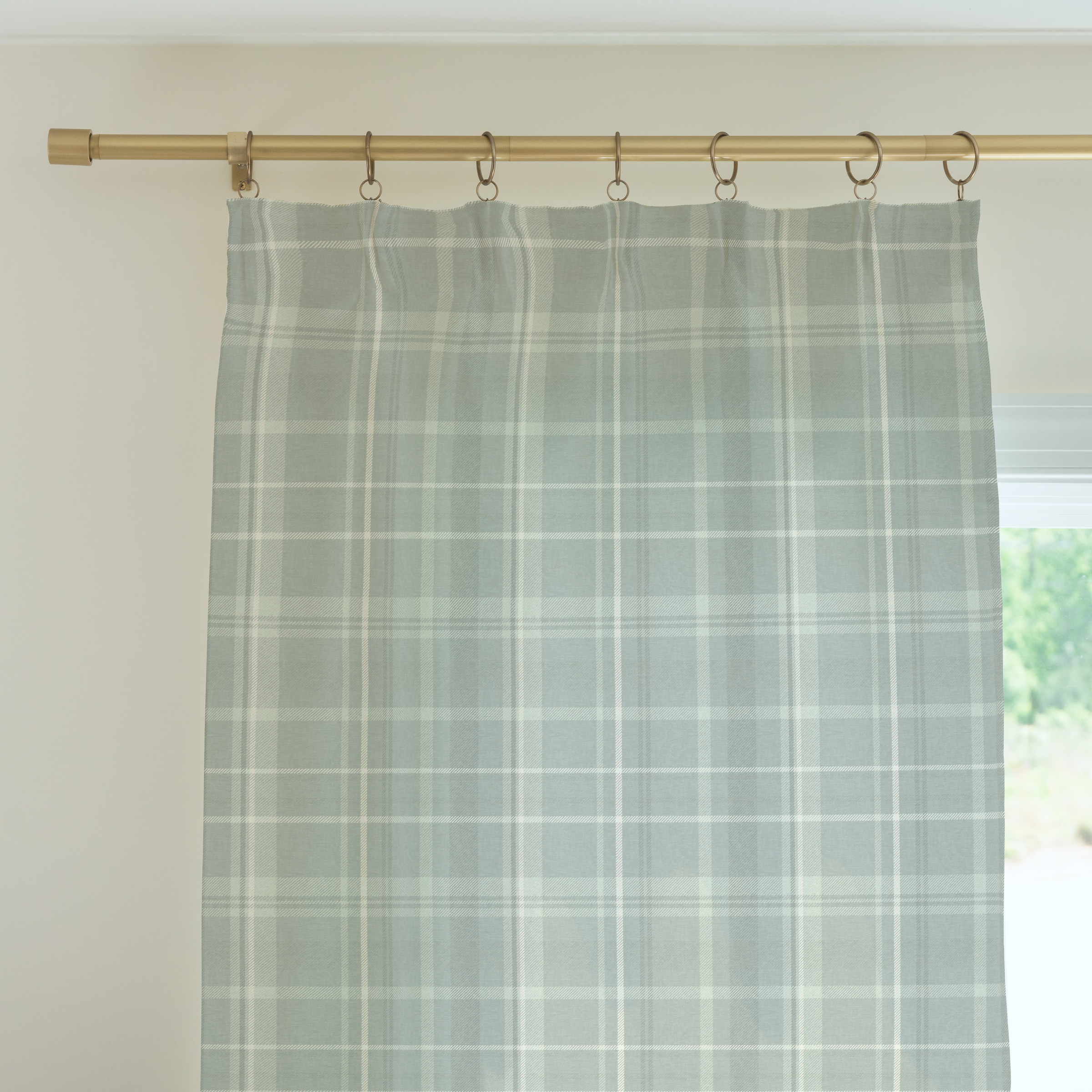 Curtain Panel | Classic Plaid Sage