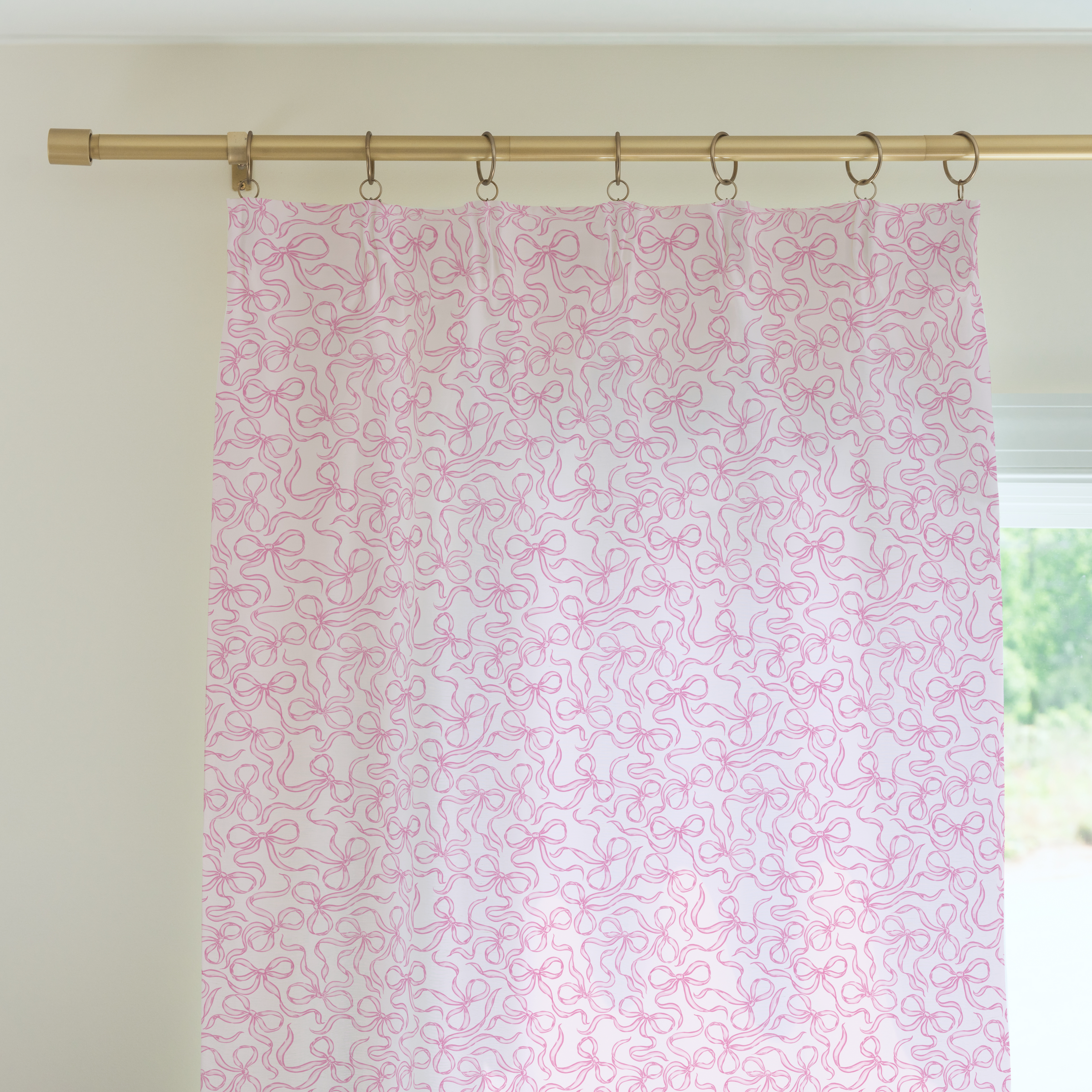 Curtain Panel | Pretty Bows Blush
