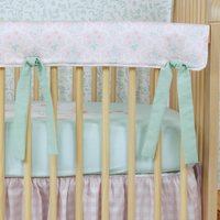 Crib Rail Cover | Garden Ribbon in Rose