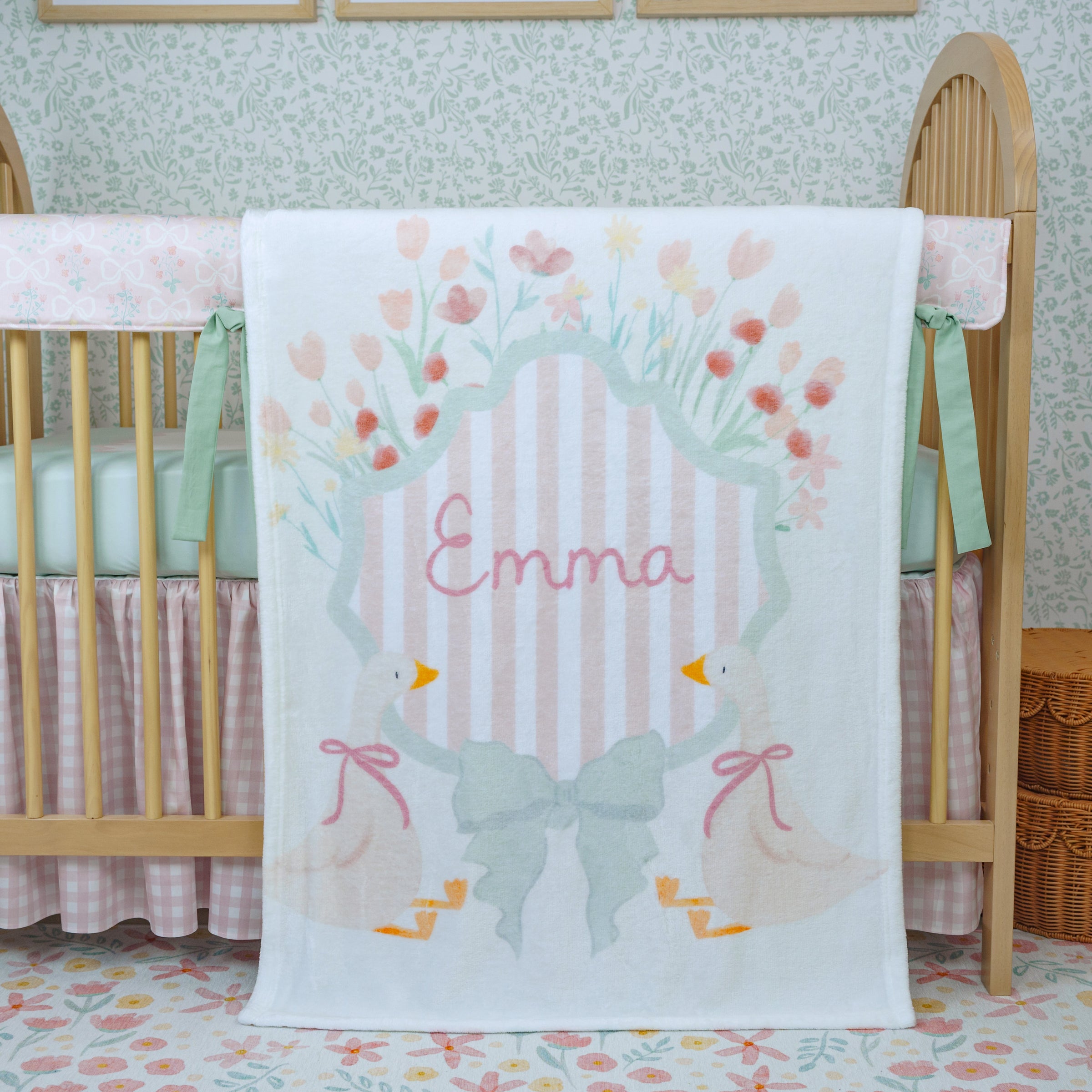 Minky Blanket | Striped Spring Crest