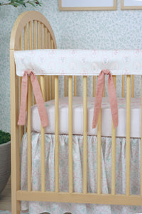 Gathered Crib Skirt | Garden Ribbon in Cream