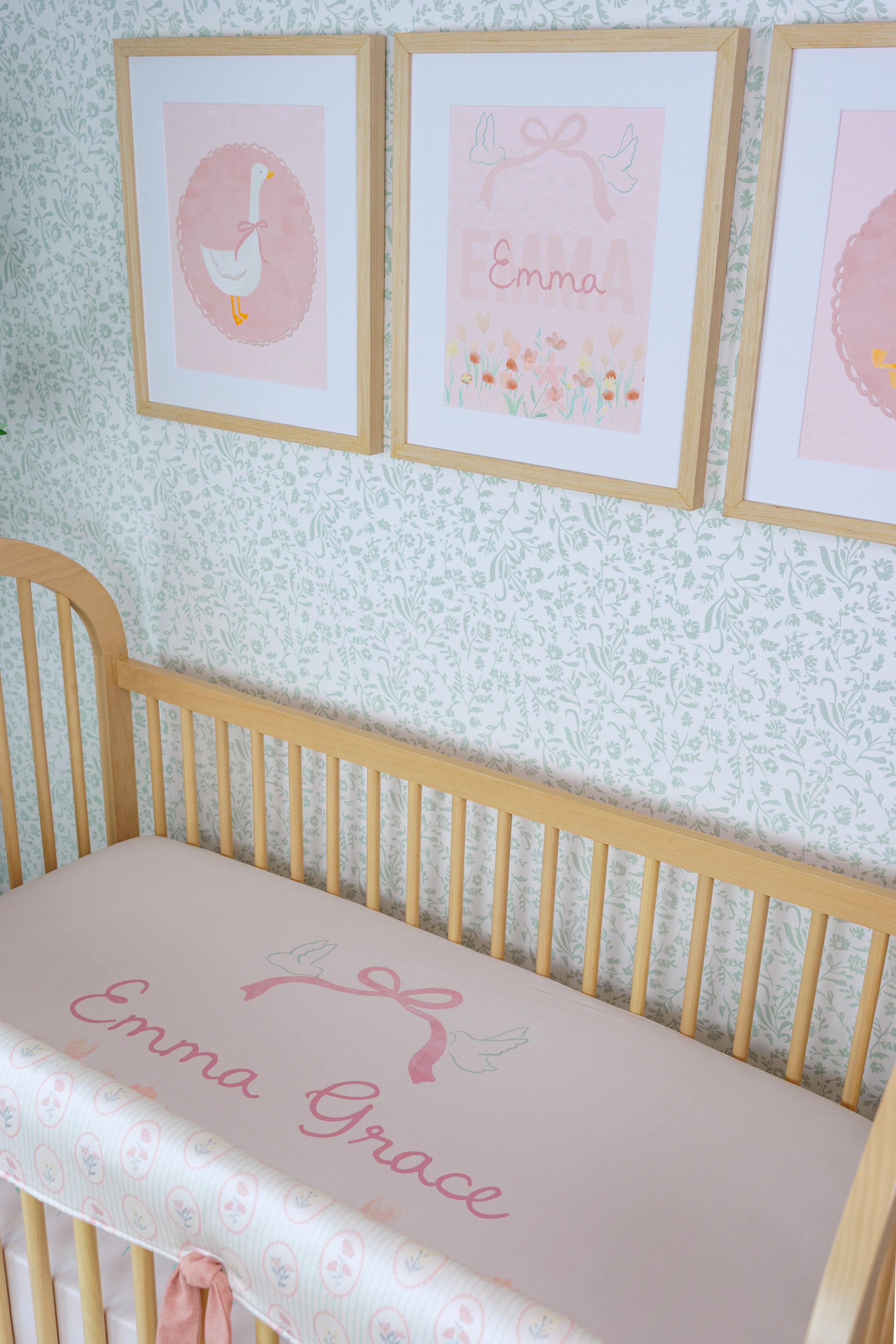 Personalized Crib Sheet | Ribbons & Wildflowers
