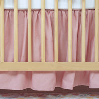 Gathered Crib Skirt | Dusty Rose Chambray