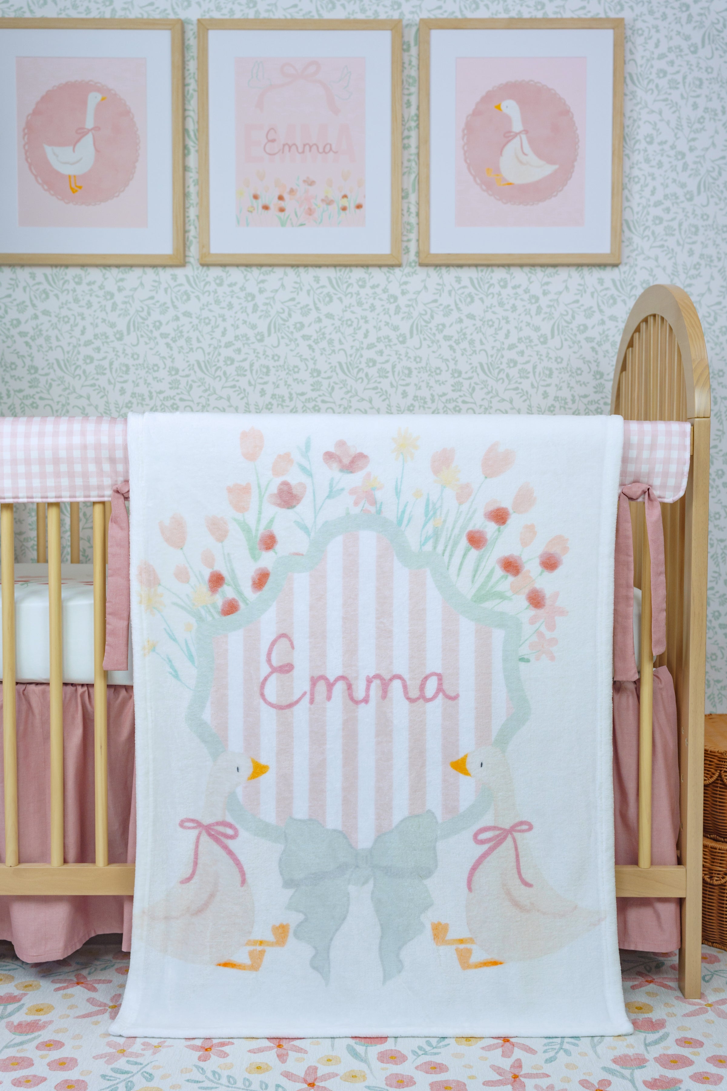 Minky Blanket | Striped Spring Crest
