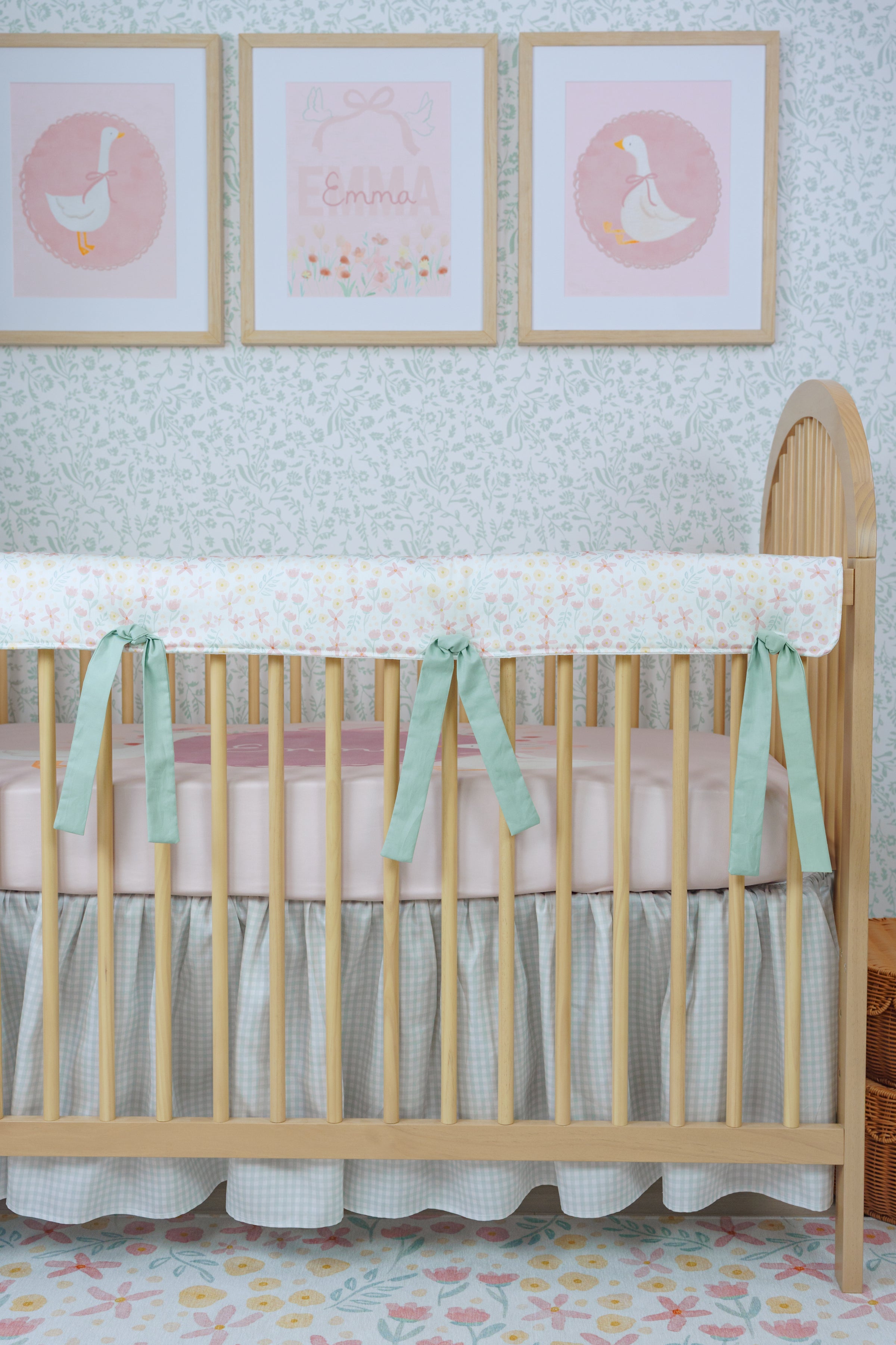 Crib Rail Cover | Spring Floral in Cream