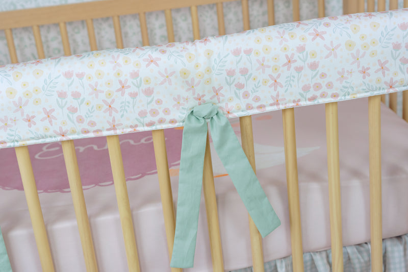 Crib Rail Cover | Spring Floral in Cream